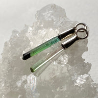 Raw Watermelon Bicolor 'Lipstick' Tourmaline Pendant Necklace, October Birthstone Pendant Necklace, Sterling Silver
