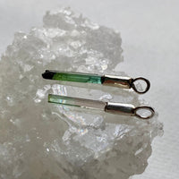 Raw Watermelon Bicolor 'Lipstick' Tourmaline Pendant Necklace, October Birthstone Pendant Necklace, Sterling Silver