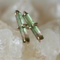 Watermelon Tourmaline Stud Earrings