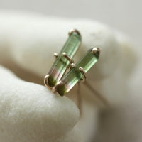 Watermelon Tourmaline Stud Earrings