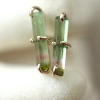 Watermelon Tourmaline Stud Earrings