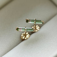 Watermelon Tourmaline Stud Earrings