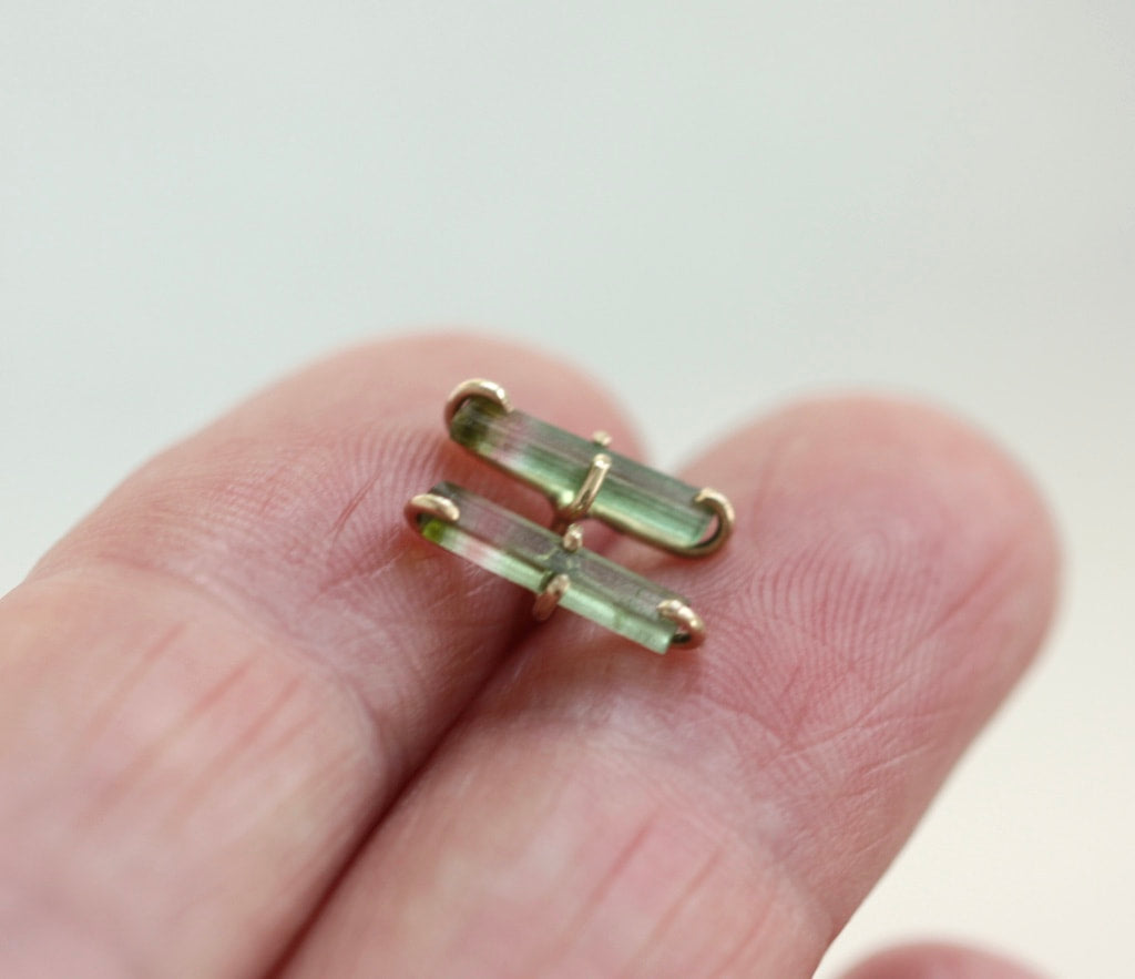 Watermelon Tourmaline Stud Earrings