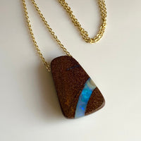 Australian Boulder Matrix Opal Pendant Necklace