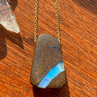 Australian Boulder Matrix Opal Pendant Necklace