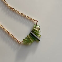 Raw Tourmaline Necklace, Watermelon / Green Tourmaline Necklace, October Birthstone Necklace