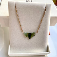 Raw Tourmaline Necklace, Watermelon / Green Tourmaline Necklace, October Birthstone Necklace