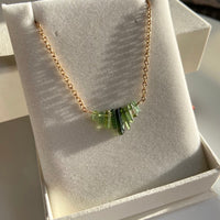 Raw Tourmaline Necklace, Watermelon / Green Tourmaline Necklace, October Birthstone Necklace