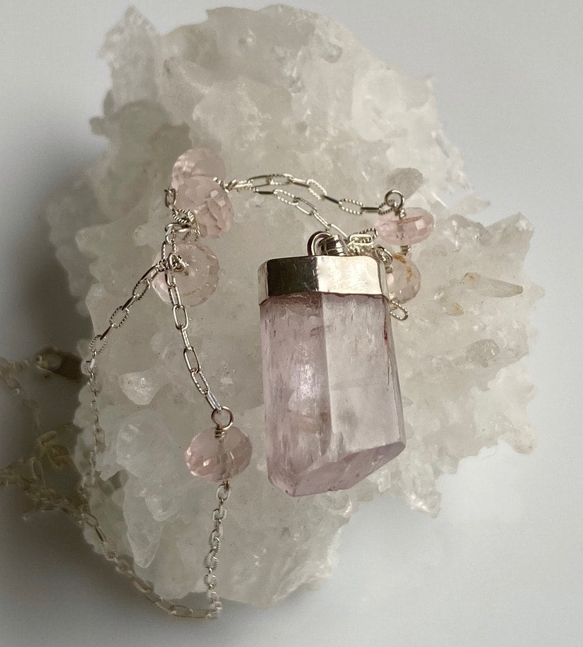 Pink Kunzite Necklace Pendant