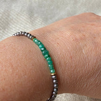 Zambian Emerald and Taupe Freshwater Pearl Bracelet