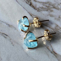 Brazilian Blue Aquamarine Stud Earrings