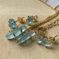 Brazilian Blue Aquamarine Stud Earrings