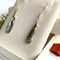 Labradorite and Indicolite Tourmaline Earrings