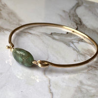 Raw Emerald Bangle Bracelet