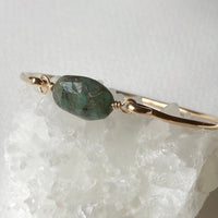 Raw Emerald Bangle Bracelet