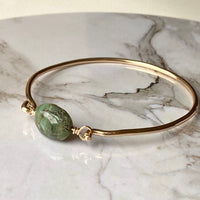 Raw Emerald Bangle Bracelet