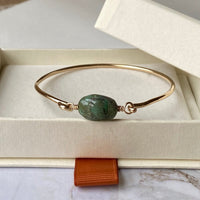 Raw Emerald Bangle Bracelet