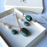 Raw Emerald Pendant Necklace, May Birthstone Necklace
