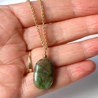 Raw Emerald Pendant Necklace, May Birthstone Necklace