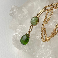 Forest Green Tourmaline Pendant Necklace, October Birthstone Necklace