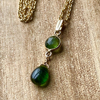 Forest Green Tourmaline Pendant Necklace, October Birthstone Necklace
