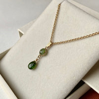 Forest Green Tourmaline Pendant Necklace, October Birthstone Necklace