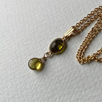 Olive Green Tourmaline Pendant Necklace, October Birthstone Necklace