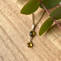Olive Green Tourmaline Pendant Necklace, October Birthstone Necklace