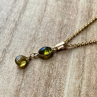 Olive Green Tourmaline Pendant Necklace, October Birthstone Necklace