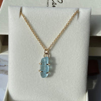 Brazilian Santa Maria Blue Aquamarine Pendant Necklace