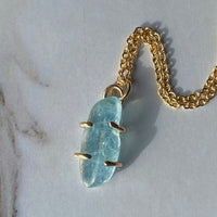 Brazilian Santa Maria Blue Aquamarine Pendant Necklace