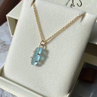 Brazilian Santa Maria Blue Aquamarine Pendant Necklace