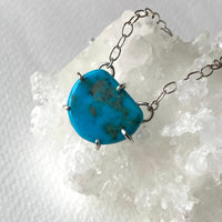 Raw Arizona Turquoise Pendant Necklace, December Birthstone