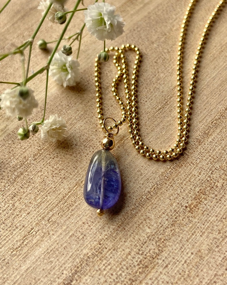 Natural Tanzanite Pendant Necklace