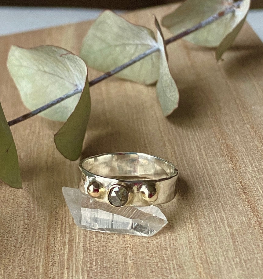Brown Diamond Ring, Wedding or Engagement Ring, April Birthstone Ring