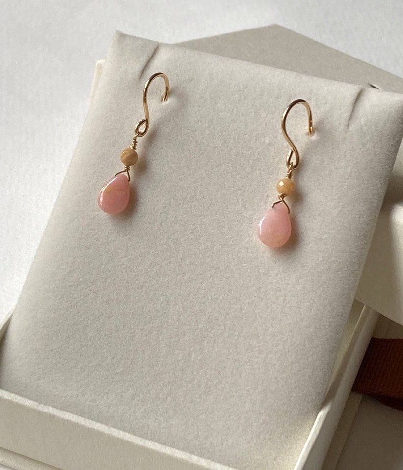 Peruvian Pink Opal Earrings