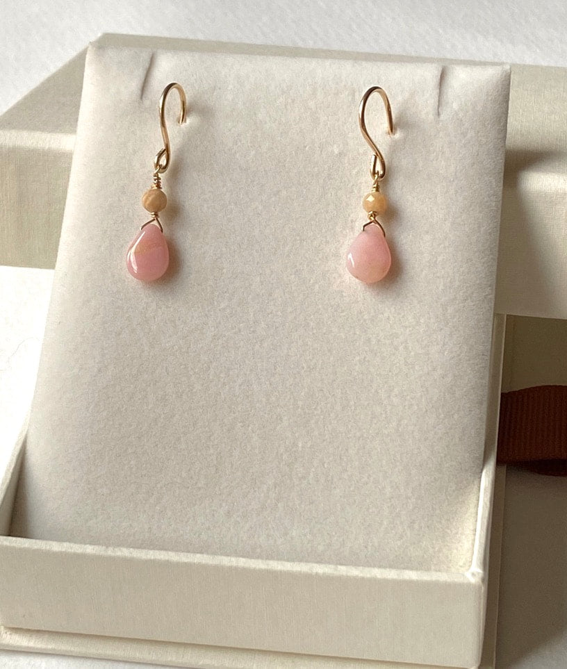 Peruvian Pink Opal Earrings