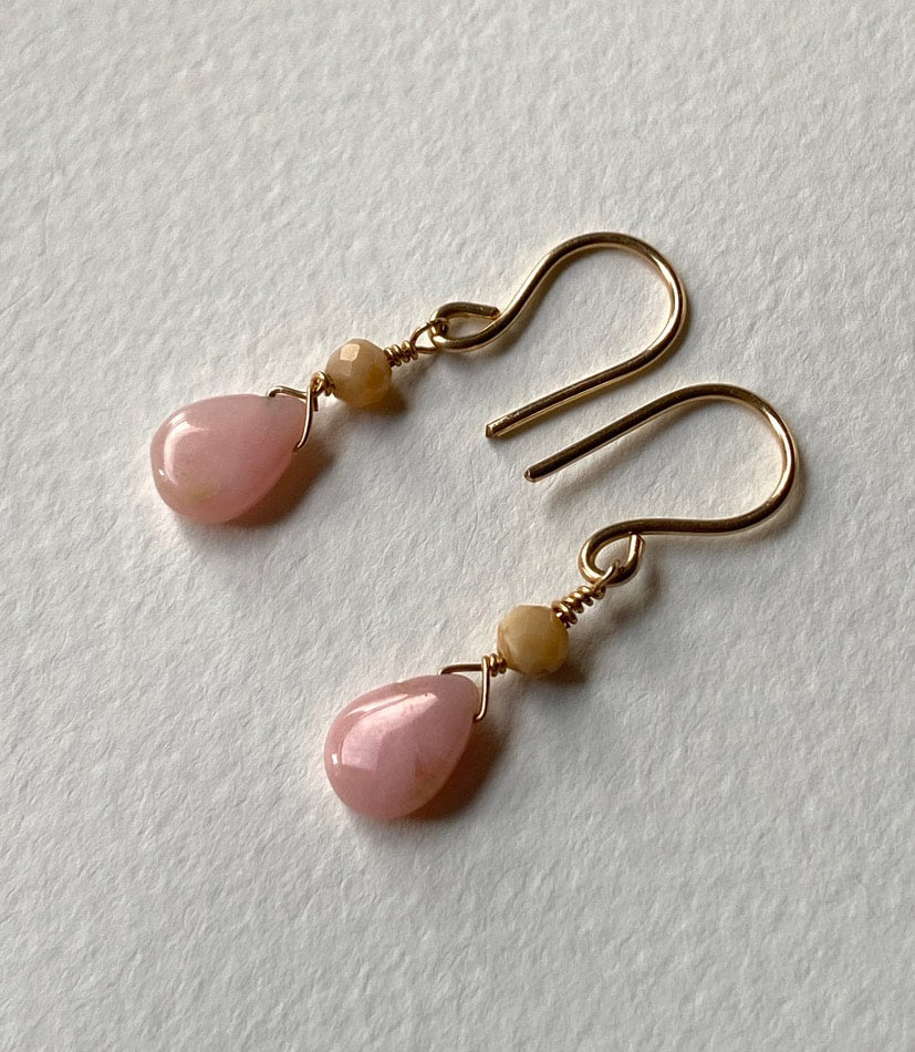 Peruvian Pink Opal Earrings