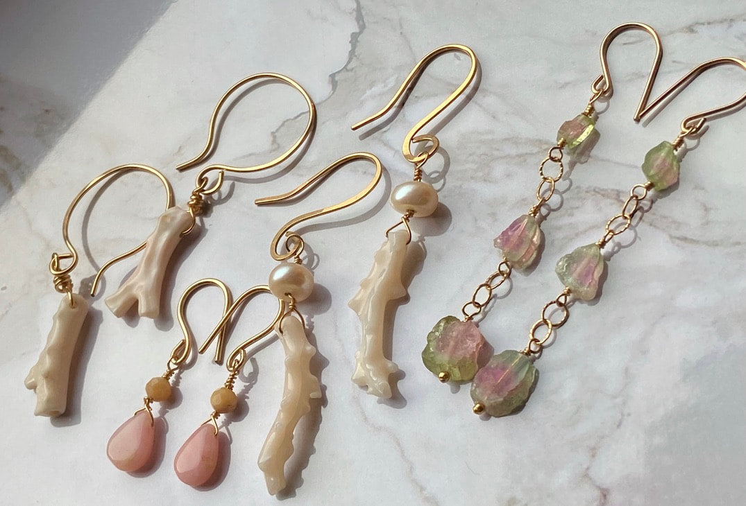 Peruvian Pink Opal Earrings