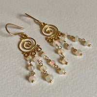 Ethiopian White Opal Earrings, October Birthstone