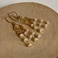 Ethiopian White Opal Earrings, October Birthstone