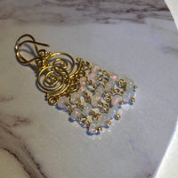 Ethiopian White Opal Earrings, October Birthstone