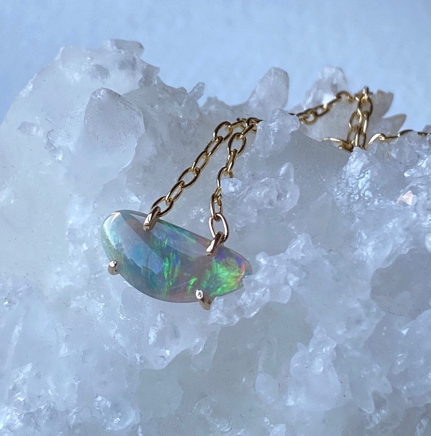 Australian White Opal Necklace