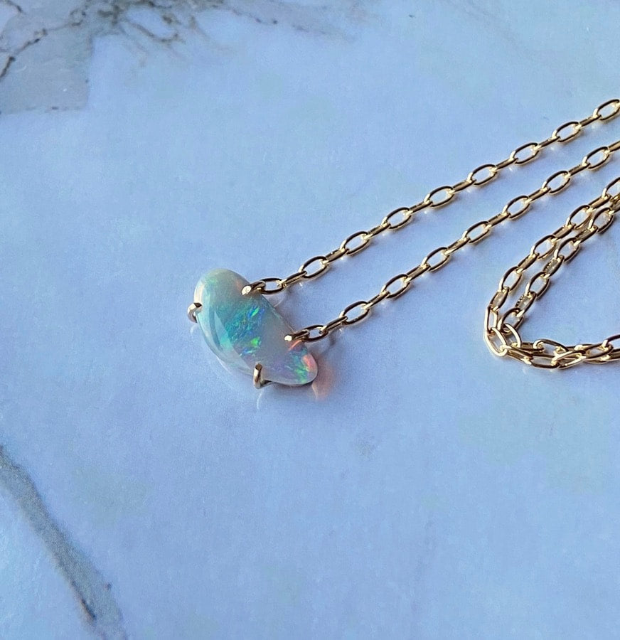 Australian White Opal Necklace