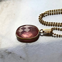 Pink Sapphire Pendant Necklace, September Birthstone Necklace