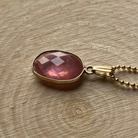 Pink Sapphire Pendant Necklace, September Birthstone Necklace