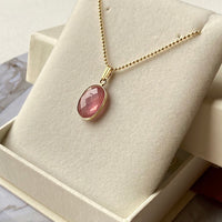 Pink Sapphire Pendant Necklace, September Birthstone Necklace