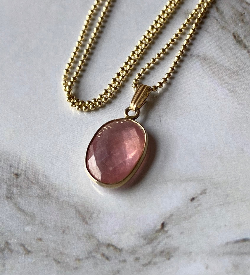 Pink Sapphire Pendant Necklace, September Birthstone Necklace