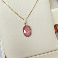 Pink Sapphire Pendant Necklace, September Birthstone Necklace