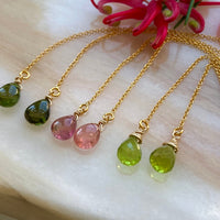 Peridot Threader Earrings, August Birthstone Earrings